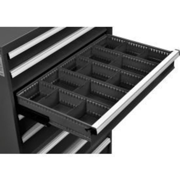 Global Equipment Dividers for 5"H Drawer of Modular Drawer Cabinet 36"Wx24"D, Black 316072